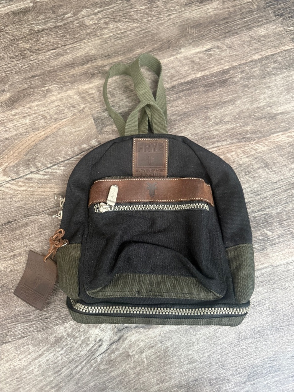 Frye Mini Heavy Canvas & Leather Backpack - Heavy Duty Zippers